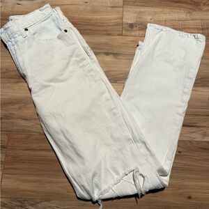 Abercrombie & Fitch Women's White Straight Leg Jeans